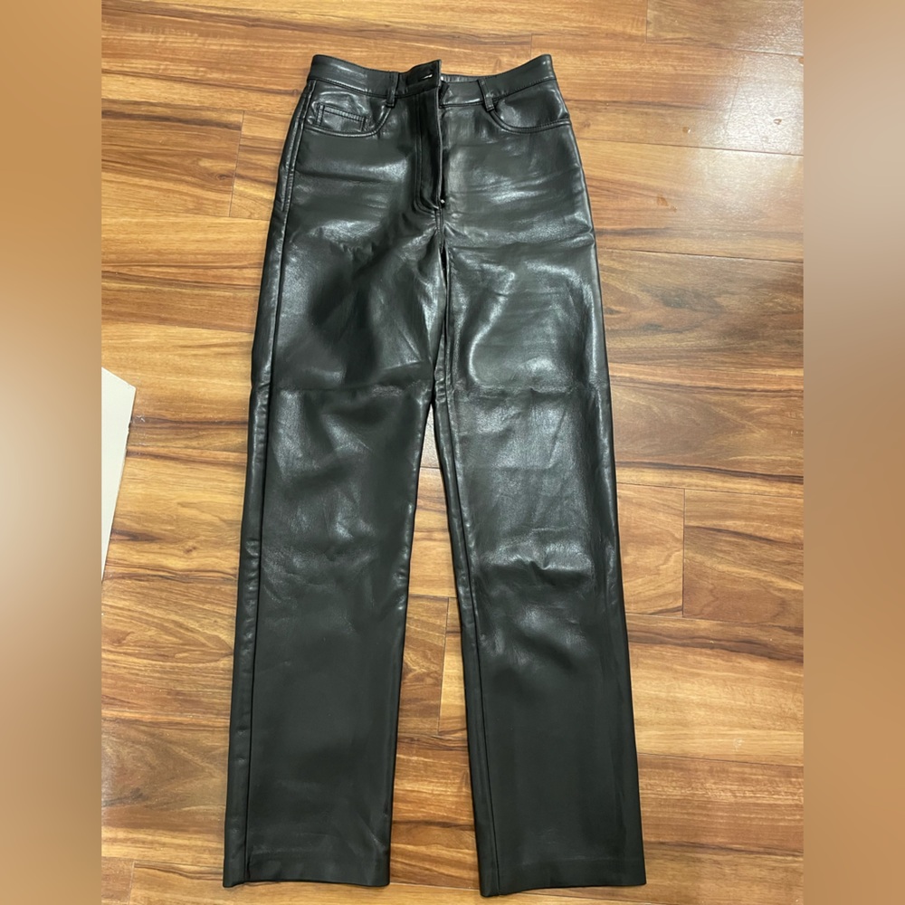 Wilfred Free, The Melina Pant, Vegan Leather, Black - Regular Size 2